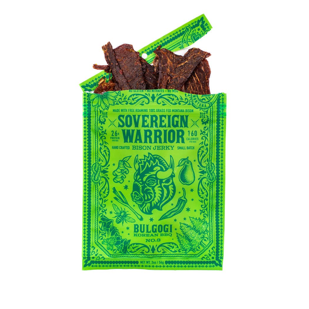 Bulgogi Korean BBQ Bison Jerky 2 oz – Sovereign Warrior Bison Jerky