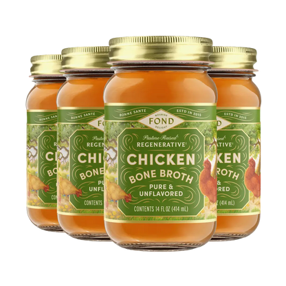 Chicken Bone Broth 100% Pasture-Raised & Regenerative 14fl oz - Fond