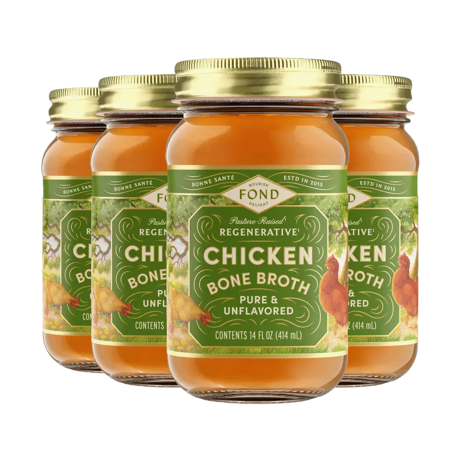 Chicken Bone Broth 100% Pasture-Raised & Regenerative 14fl oz - Fond