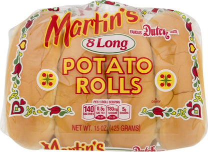 Long Potato Rolls 15 oz – Martins Potato Rolls
