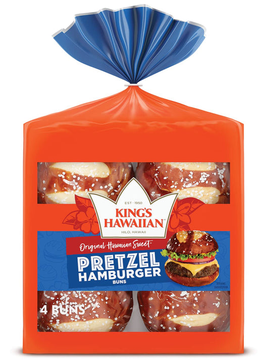 Kings Hawaiian Original Hawaiian Sweet Pretzel Hamburger Buns  | Kings Hawaiian | Grill House