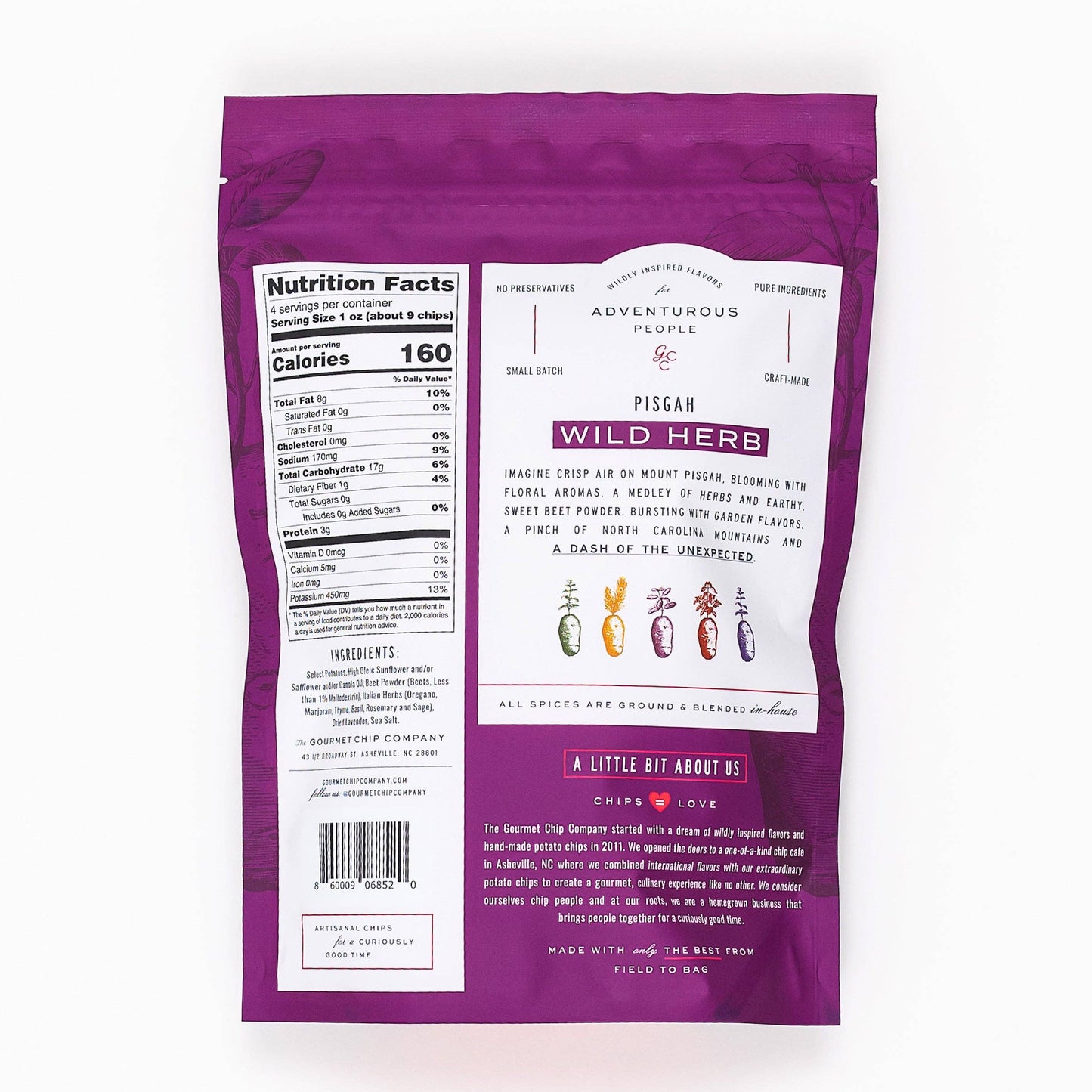 Pisgah Wild Herb Thick Cut Potato Chips 4oz