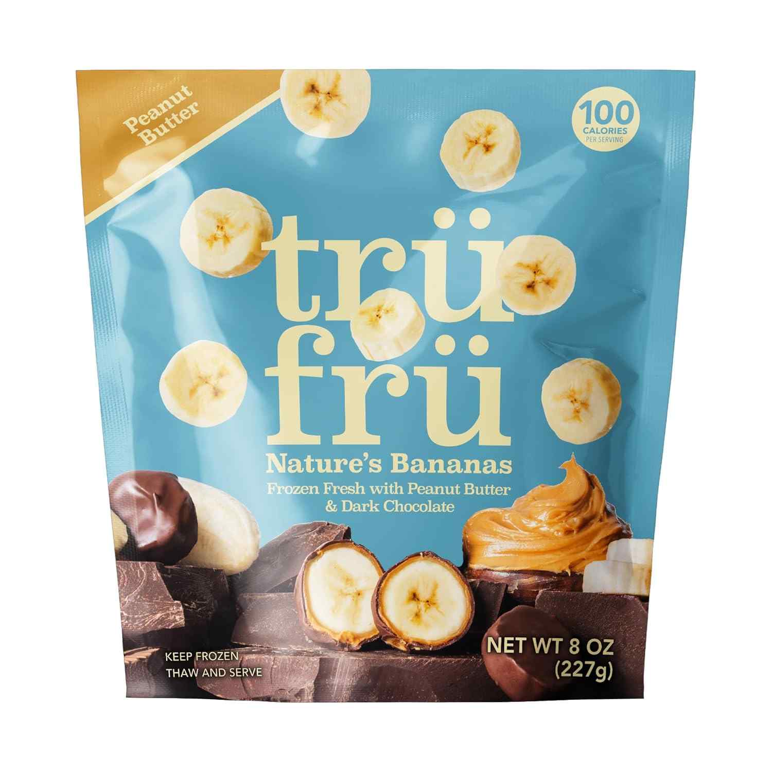 Bananas in Peanut Butter & Dark Chocolate – 8 oz – Tru Fru | Grill House