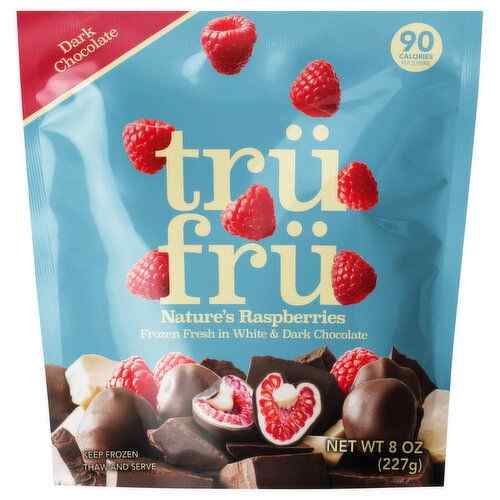 Dark Chocolate Nature’s Raspberries – 8 oz – Tru Fru | Grill House