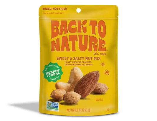 Back to Nature Sweet & Salty Nut Mix - Honey Dry Roasted Peanuts, Salted Cashews, and AlmondsBack to Nature Grill House