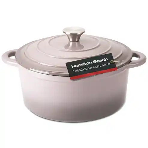 Hamilton Beach Enameled Coated Cast Iron Dutch Oven Pot with Handles 5.5 Quart Hamilton Beach Grill House