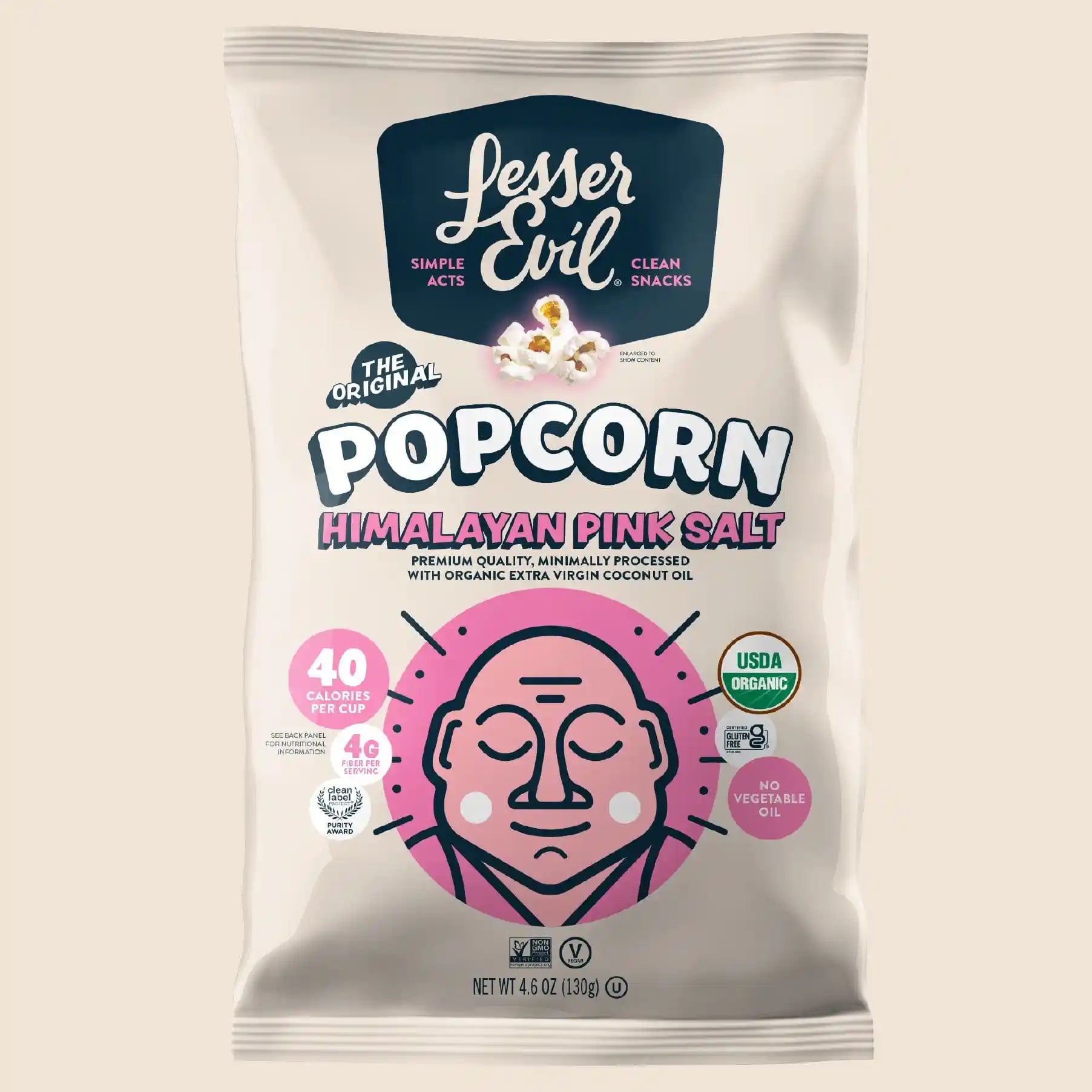 Lesser Evil Himalayan Pink Salt Organic PopcornLesser Evil Grill House