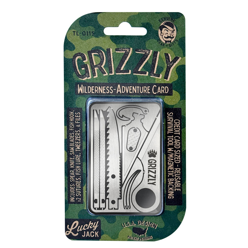 Grizzly Adventure Card Wallet Survival Tool - Lucky Jack