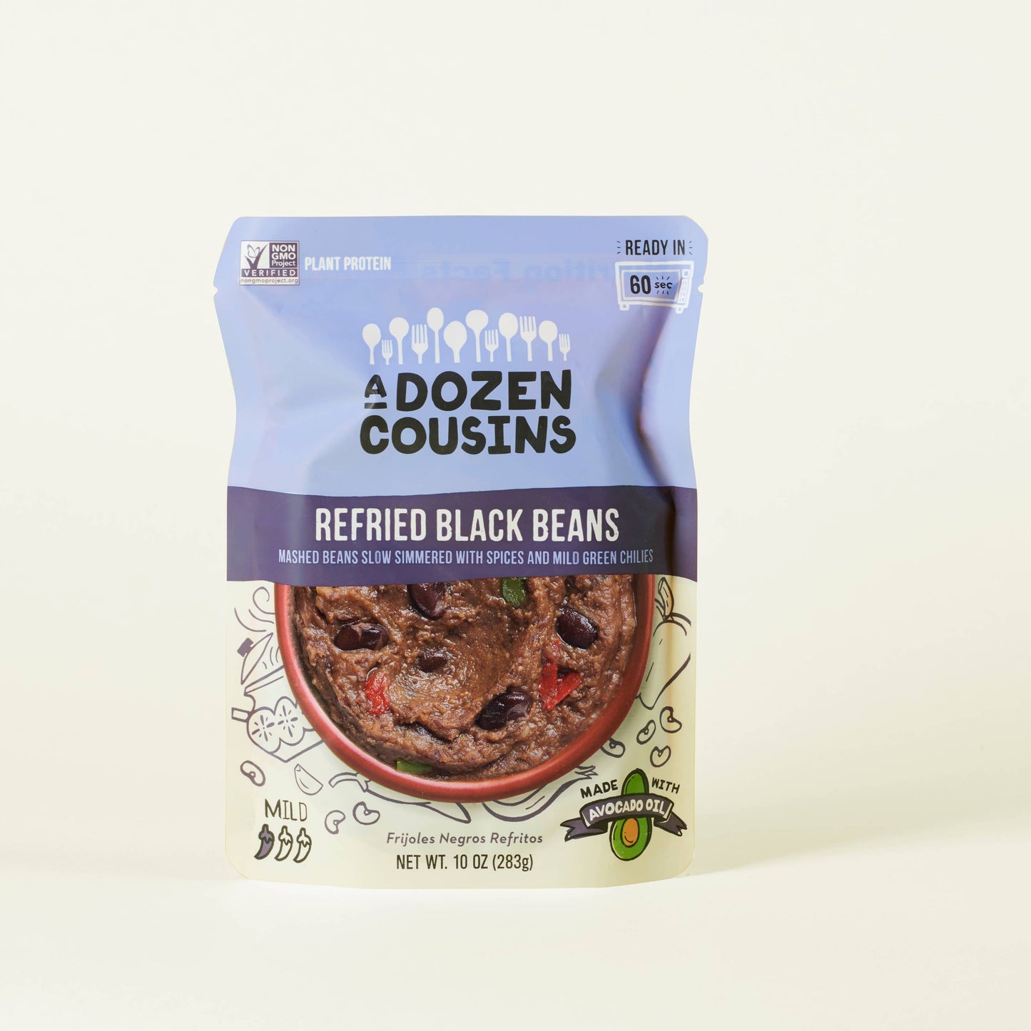 Refried Black Beans 10 oz – A Dozen Cousins