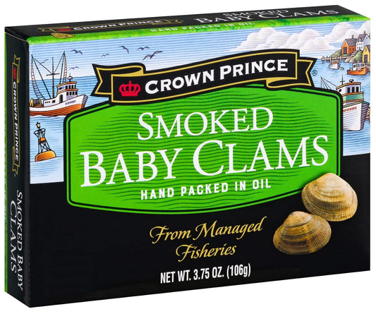 Crown Prince Baby Clams, Smoked 3.75Oz  | Crown Prince | Grill House
