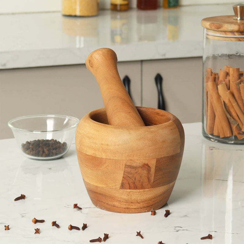 Wood Mortar & Pestal - India Handicrafts