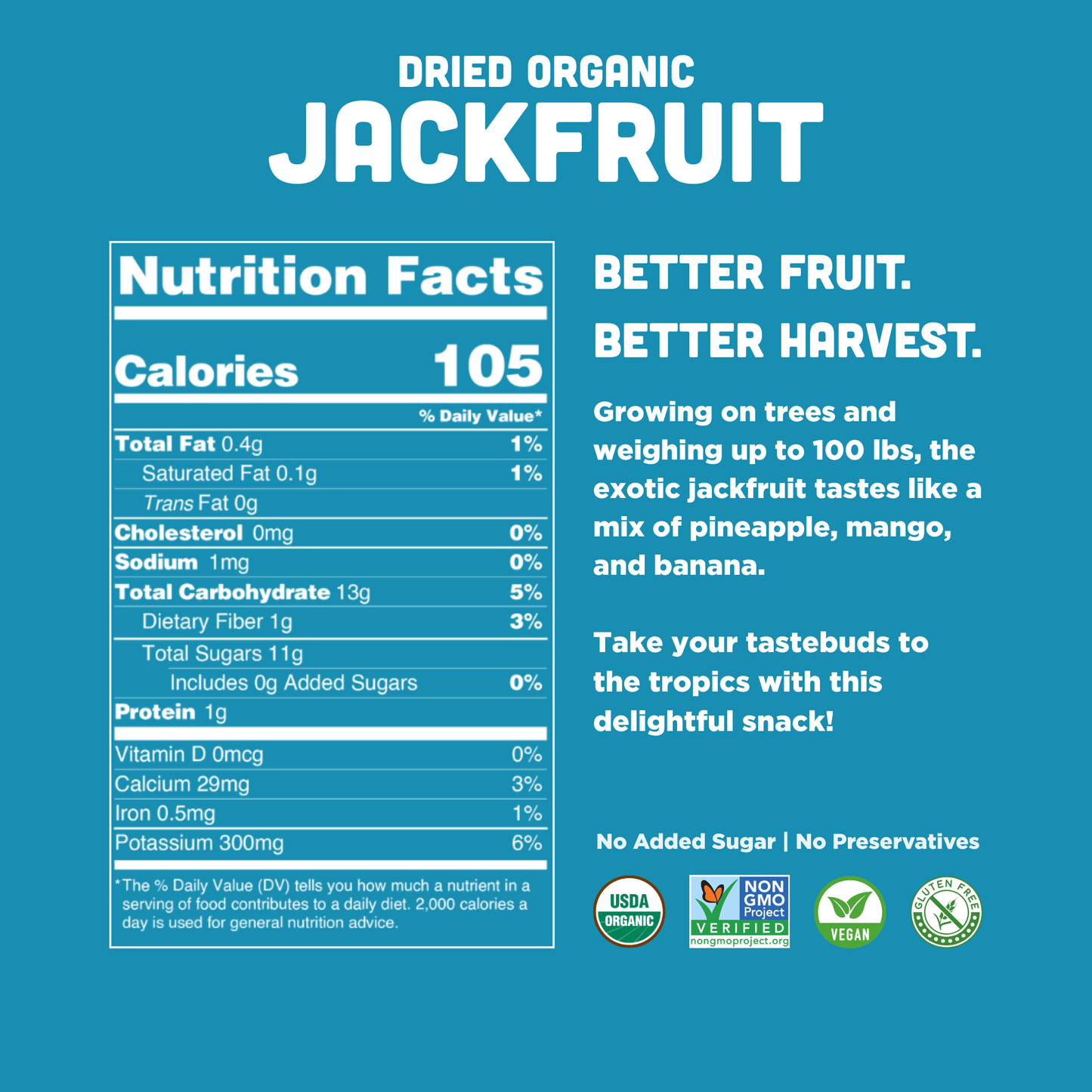 Organic Dried Jackfruit 2 oz – Mavuno Harvest Organics