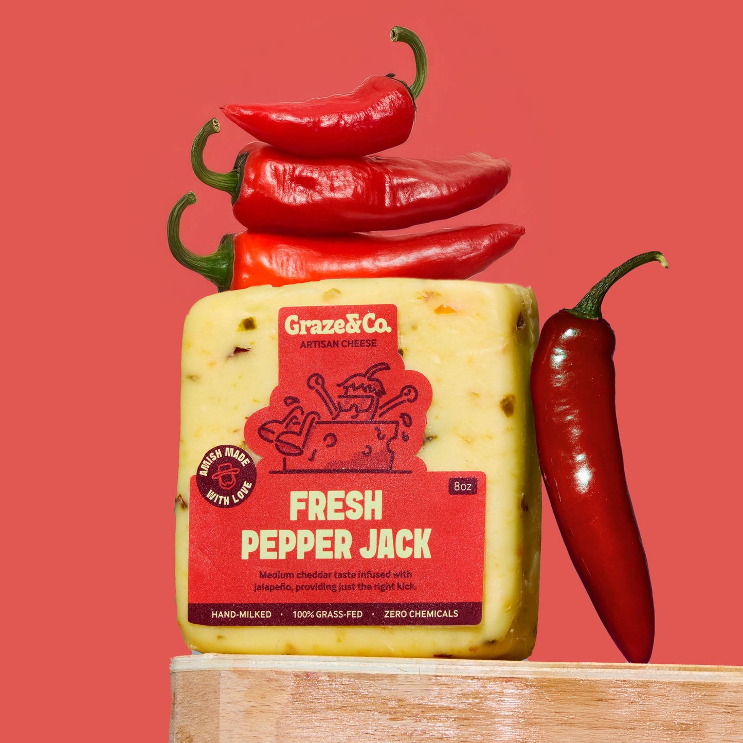 Fresh Pepper Jack 8oz Artisanal Cheese - Graze & Co