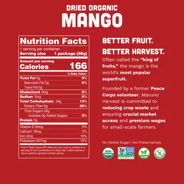 Organic Dried Mango 6 oz – Mavuno Harvest Organics