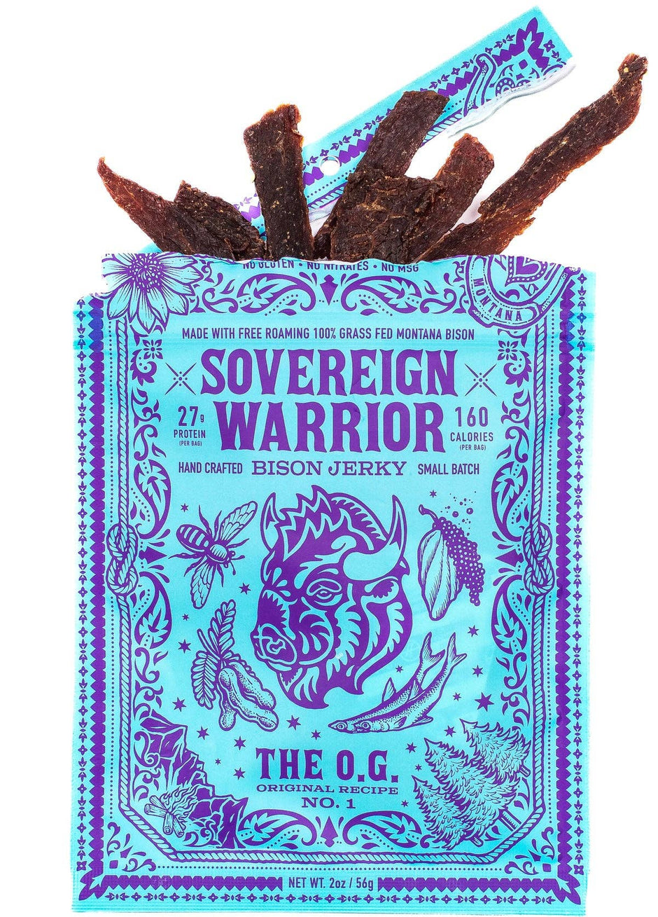 The O.G. Original Recipe Bison Jerky 2.4 oz – Sovereign Warrior Bison Jerky
