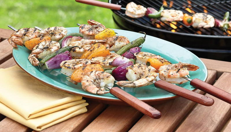 Rosewood Barbecue Skewers Stainless Steel Set of 4 20" each - Outset