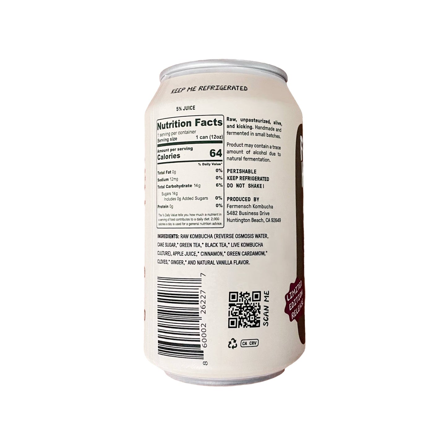Apple Chai 12fl oz - Fermensch Kombucha