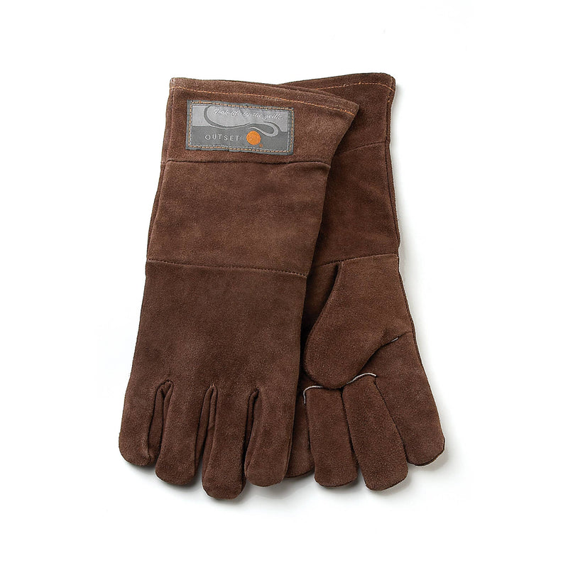Brown Leather Grill Gloves Set of 2/15" each - Outset
