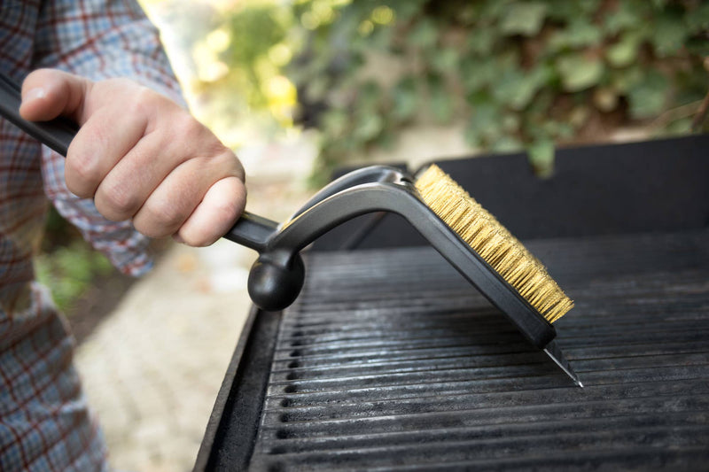 Jumbo Grill Brush and Scraper Black 20.5" - Outset