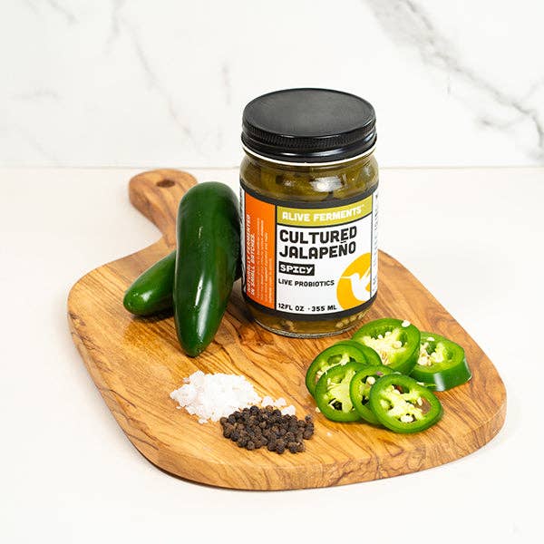 Cultured Jalapeños 12 oz – Alive Ferments