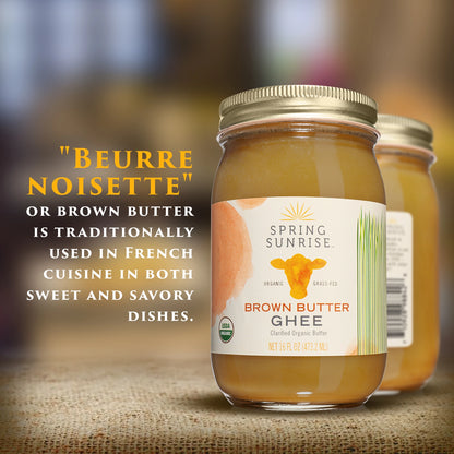 Brown Butter Ghee Organic & Grass-Fed 16oz - Spring Sunrise Natural Foods