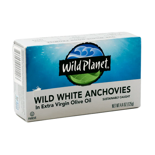 Wild White Anchovies in Extra Virgin Olive Oil – 4.4 oz – Wild Planet