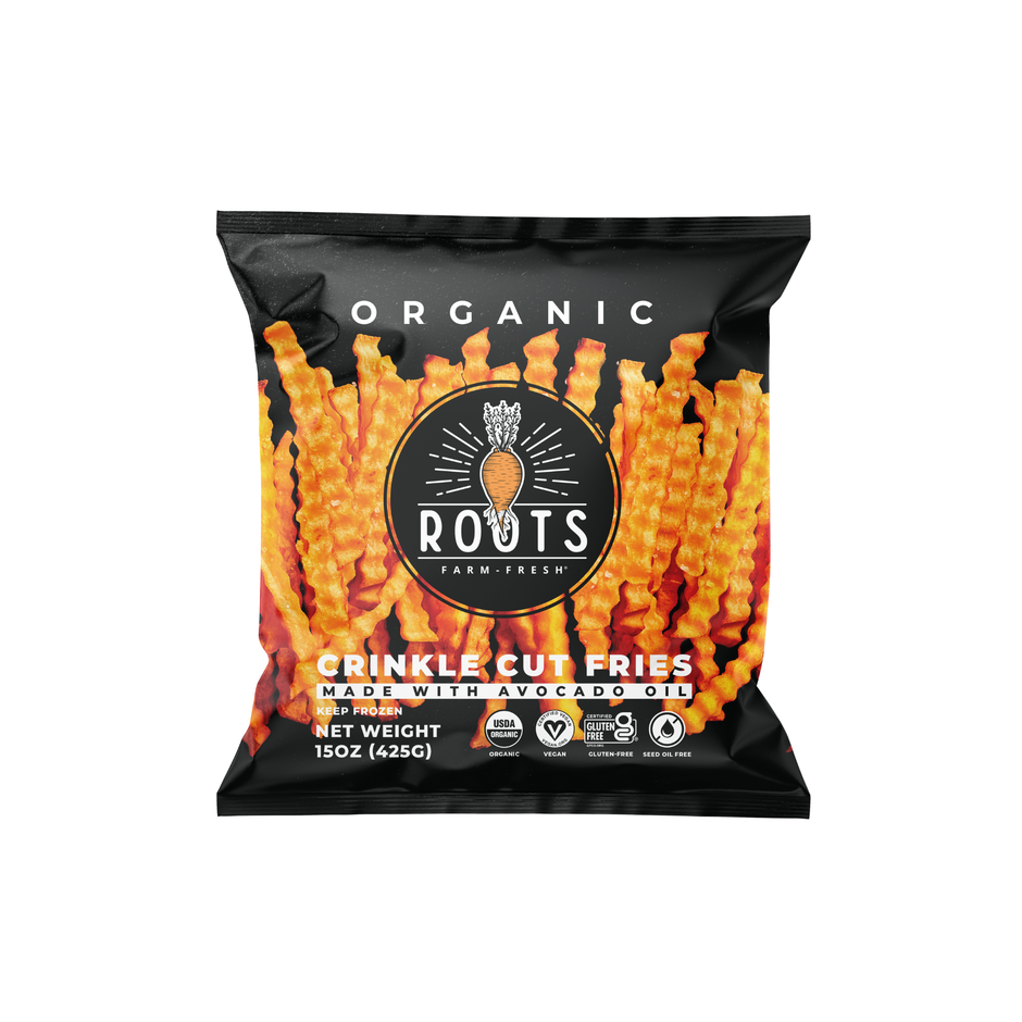 Organic Sweet Potato Crinkle Cut Fries 15 oz – Roots Farm Fresh