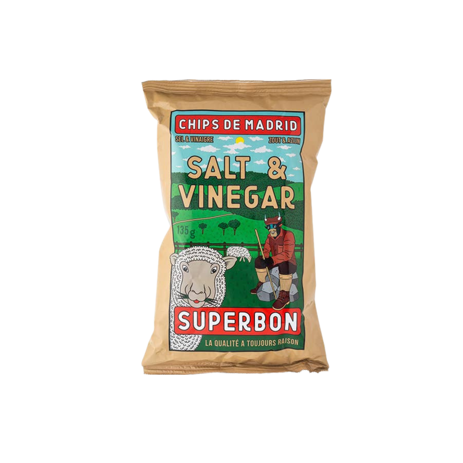 Salt & Vinegar Potato Chips 4.76 oz – Superbon Chips de Madrid