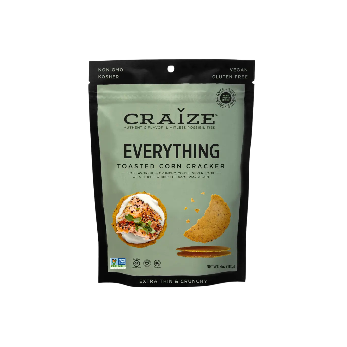 Toasted Snack Crackers Everything 4oz - Craize