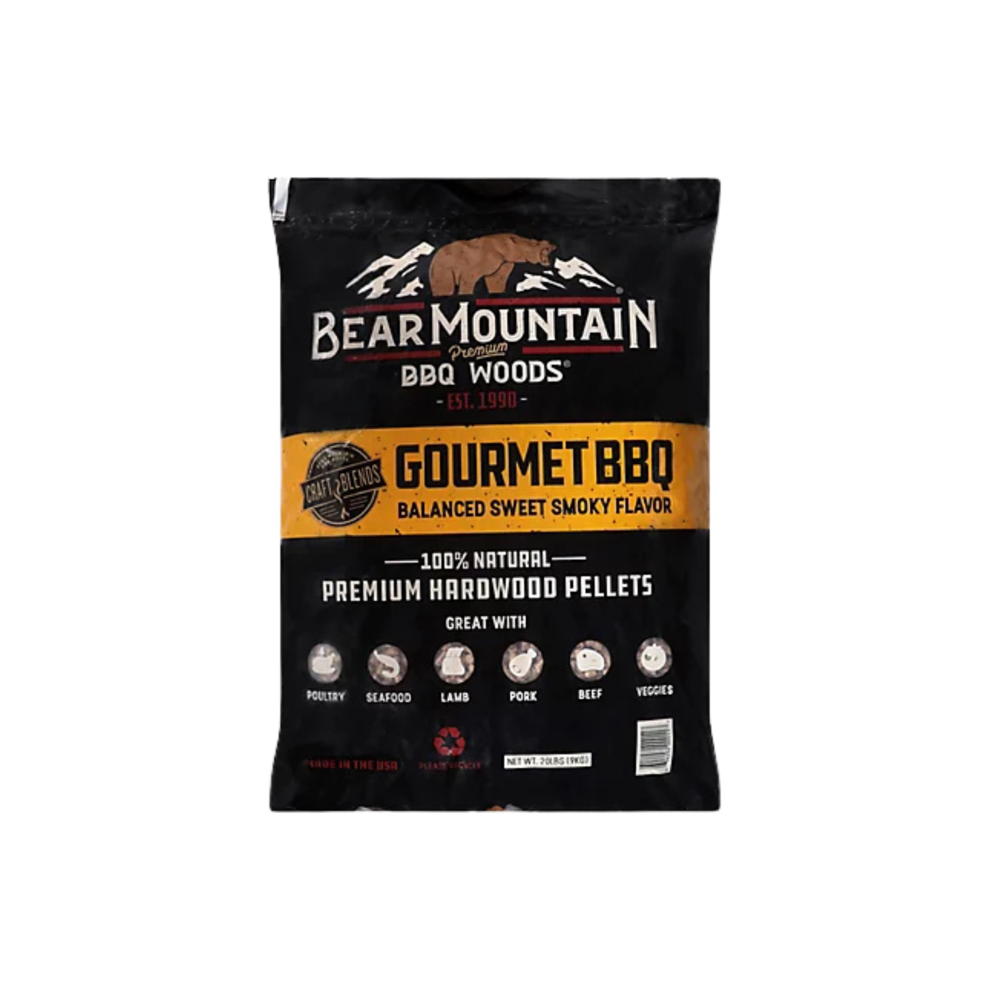Hardwood Gourmet BBQ Flavor Pellets – Bear Mountain 20 LB