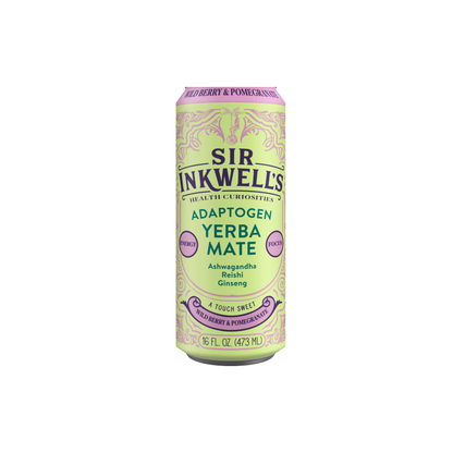 Adaptogen Infused Wild Berry & Pomegranate Yerba Mate 16 oz – Sir Inkwell Health Curiosities