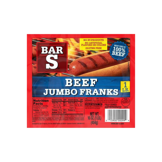 Beef Jumbo Franks 16 oz - Bar-S