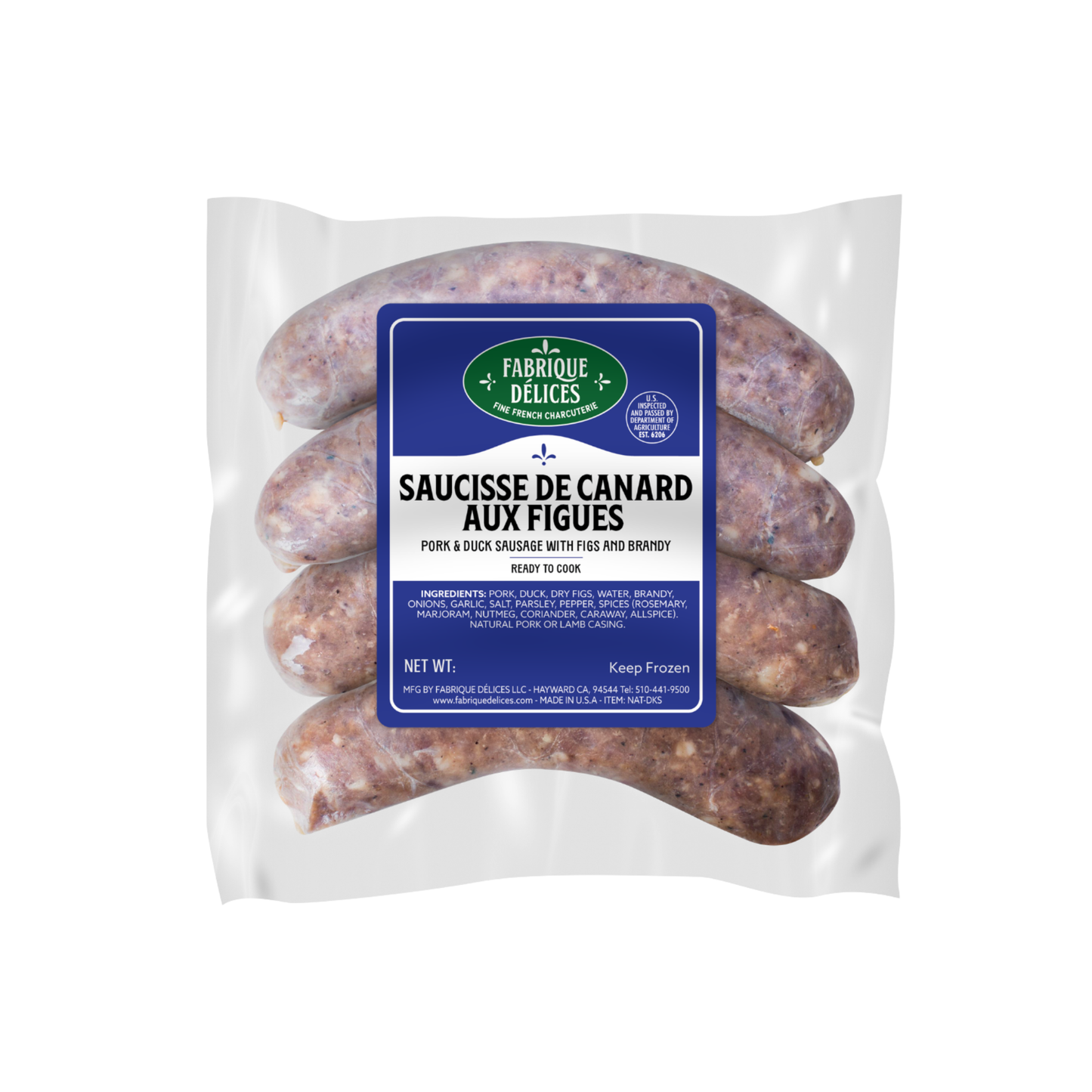 Duck Sausage with Figs 1 lb – Fabrique Delices