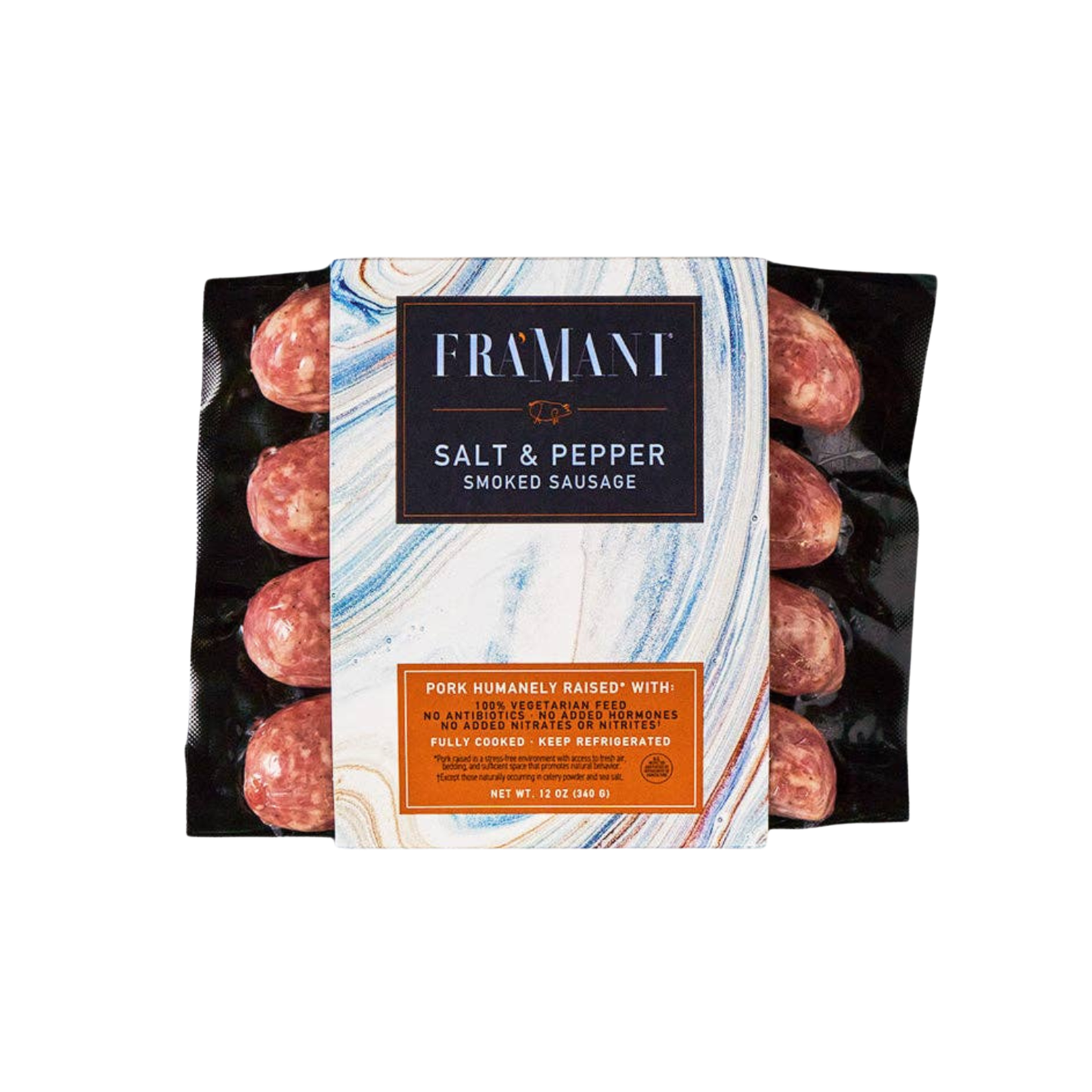 Salt & Pepper Fully Cooked Sausage 12 oz – Fra Mani