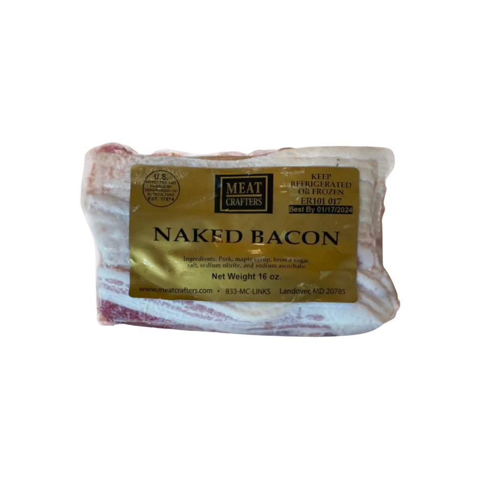 Smoked Naked Bacon Duroc Pork Maple-Cured 16 oz – Meat Crafters Inc