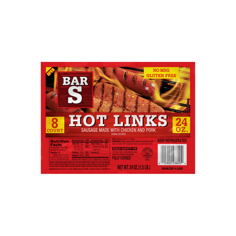 Hot Links Sausage 24 oz – Bar-S