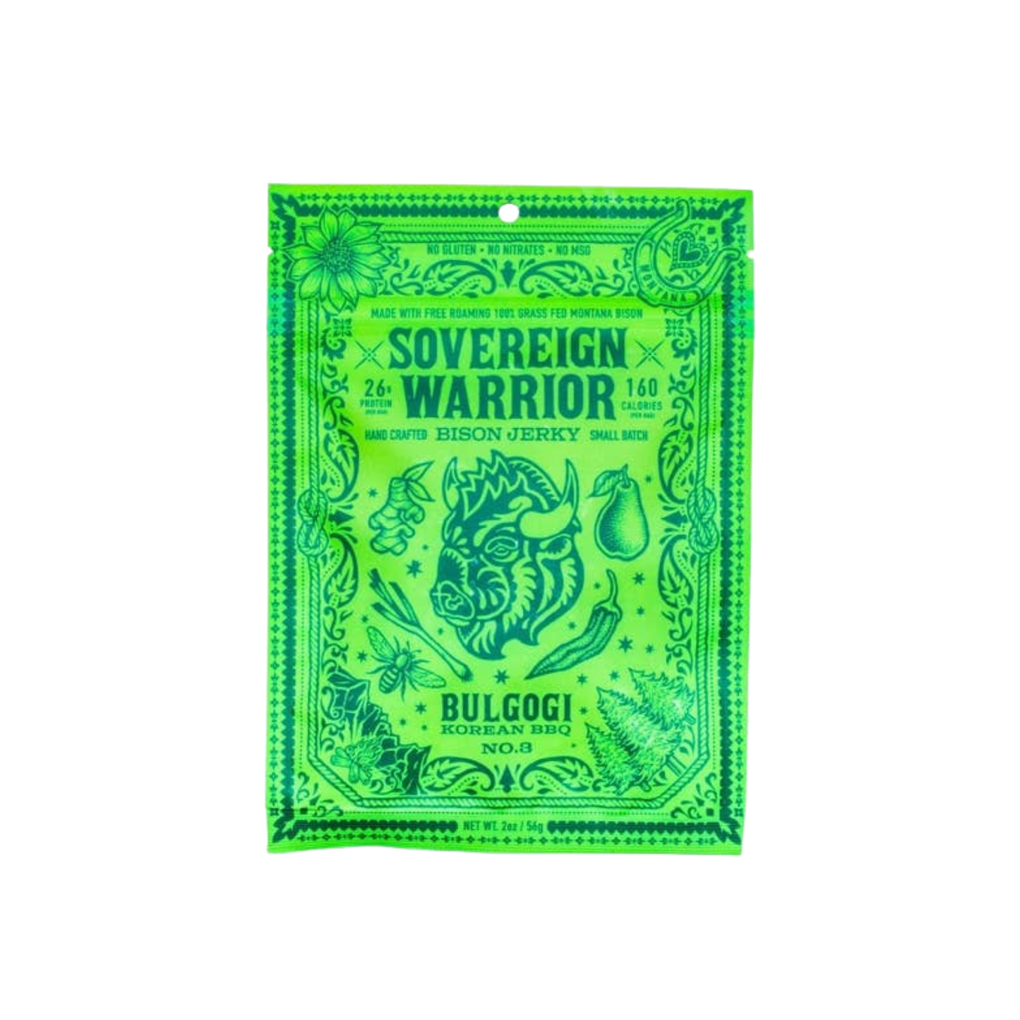 Bulgogi Korean BBQ Bison Jerky 2 oz – Sovereign Warrior Bison Jerky