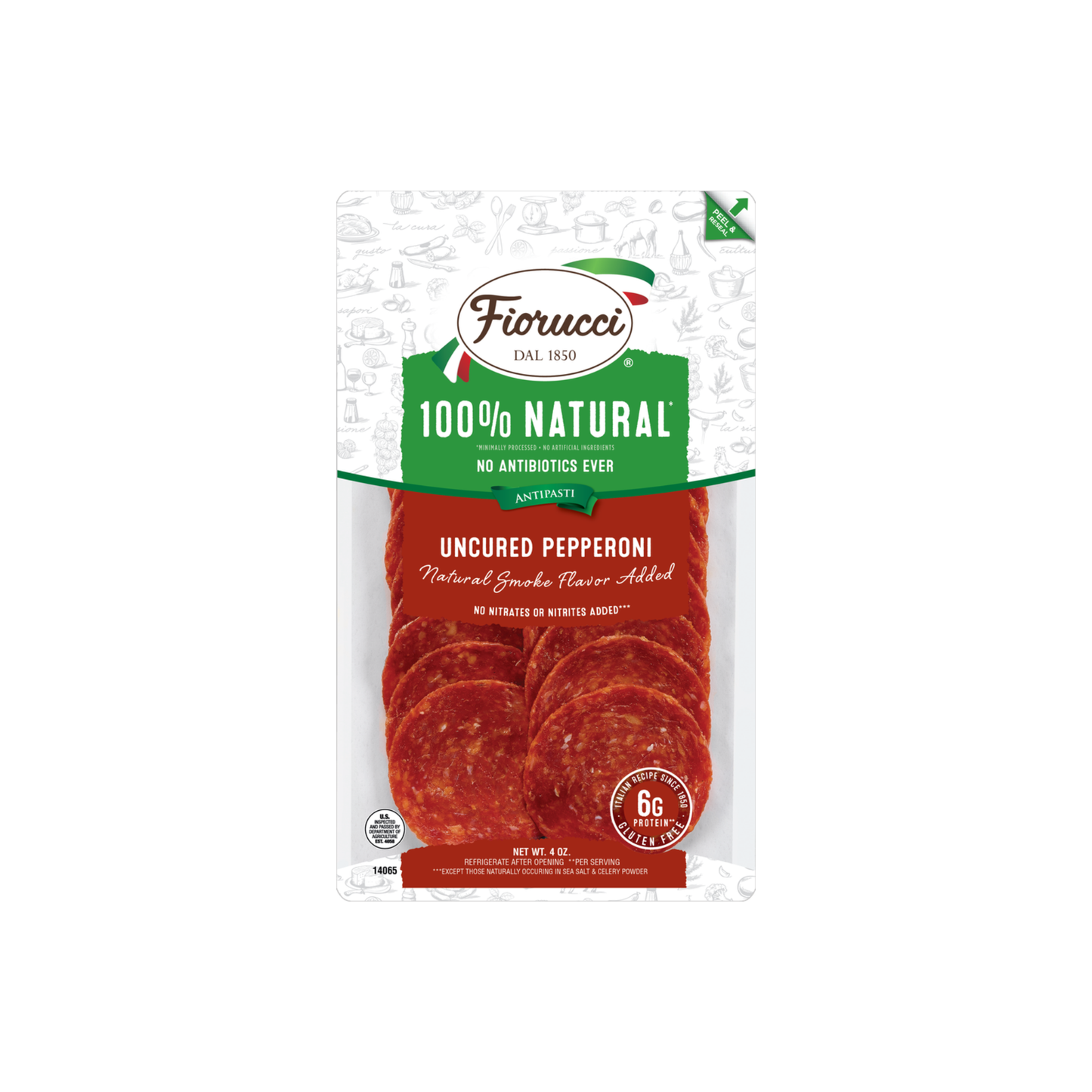 All Natural Pepperoni Resealable 4 oz – Fiorucci