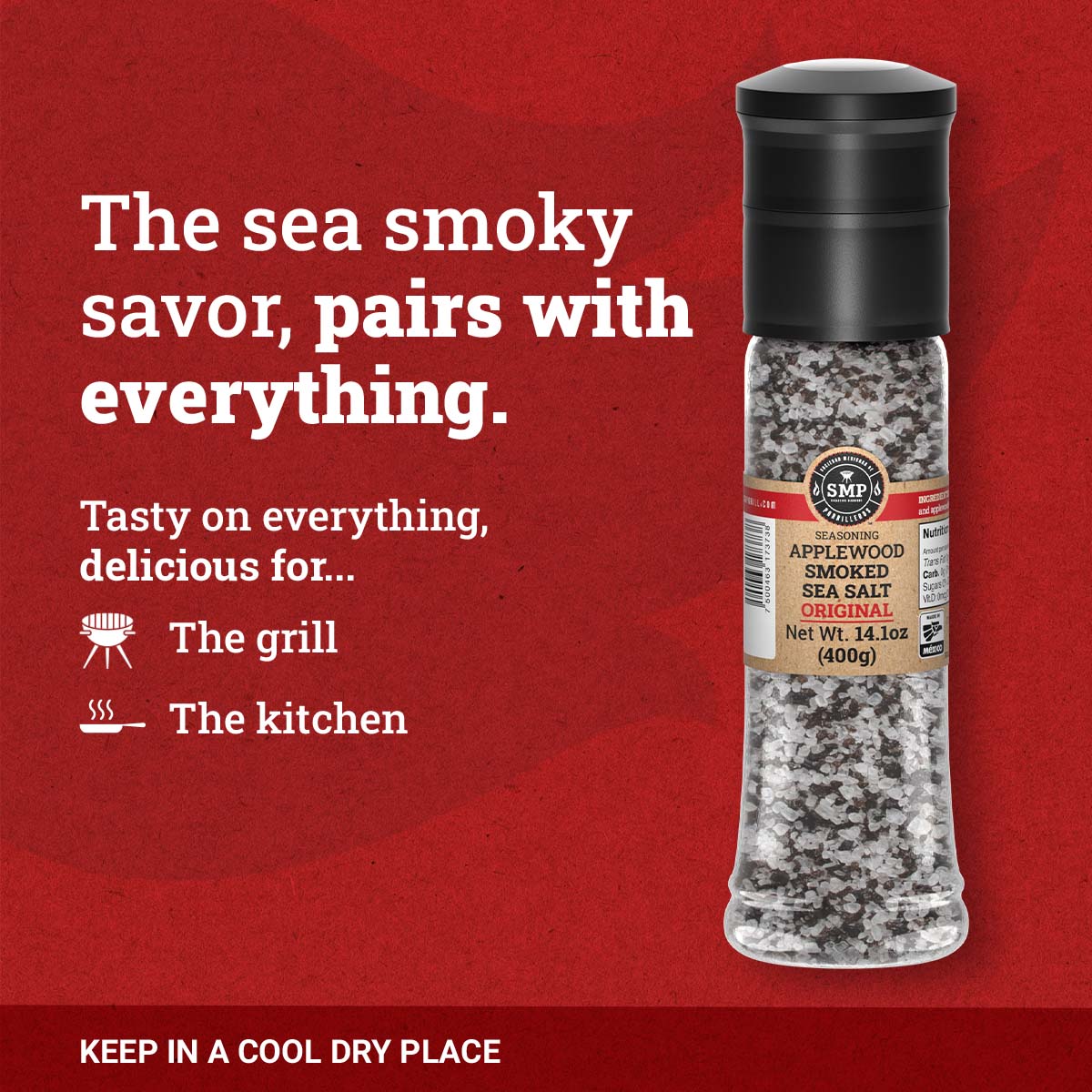 Applewood Smoked Sea Salt Grinder 14.1 oz – SMP