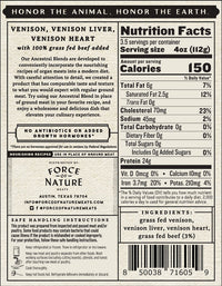 Grass Fed Venison Ancestral Blend 14 oz – Force of Nature