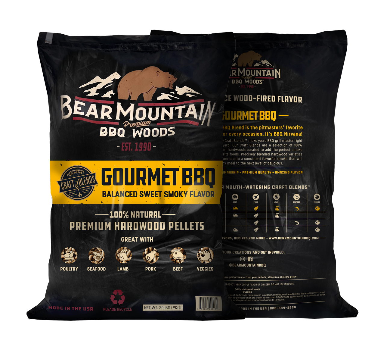 Bear Mountain Natural BBQ Gourmet Craft Blend BBQ Pellets | Bear Mountain | Grill House