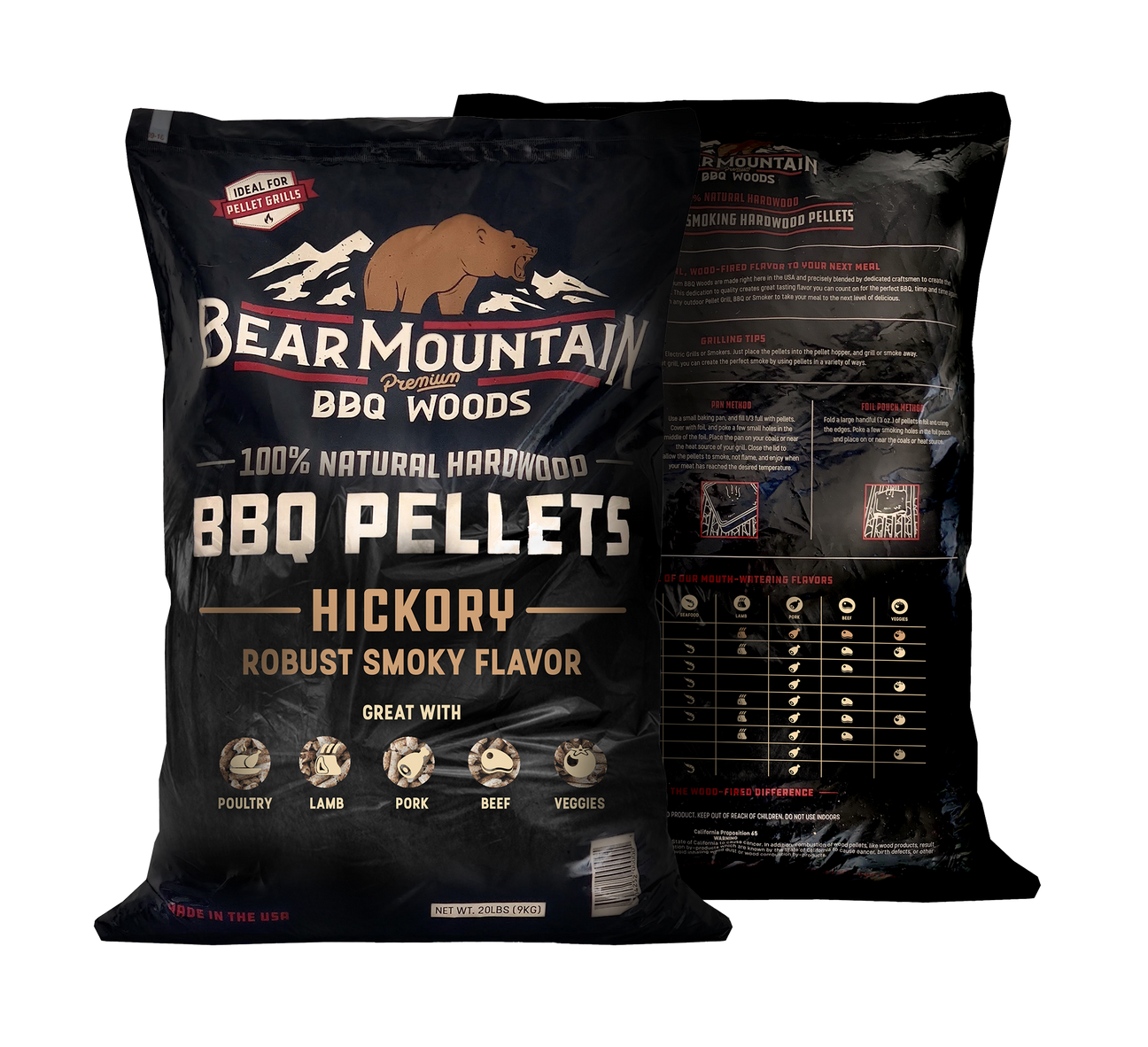 Bear Mountain Natural Hardwood Hickory BBQ Pellets | Bear Mountain | Grill House