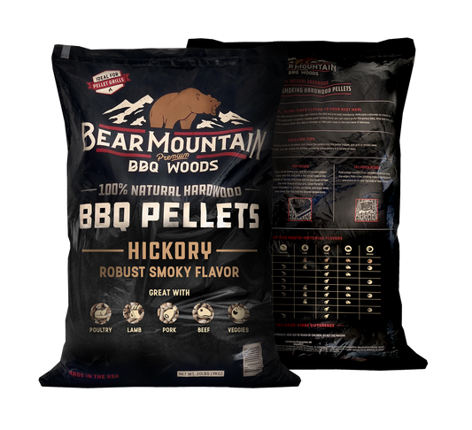 Natural Hardwood Hickory BBQ Pellets | Bear Mountain | Grill House