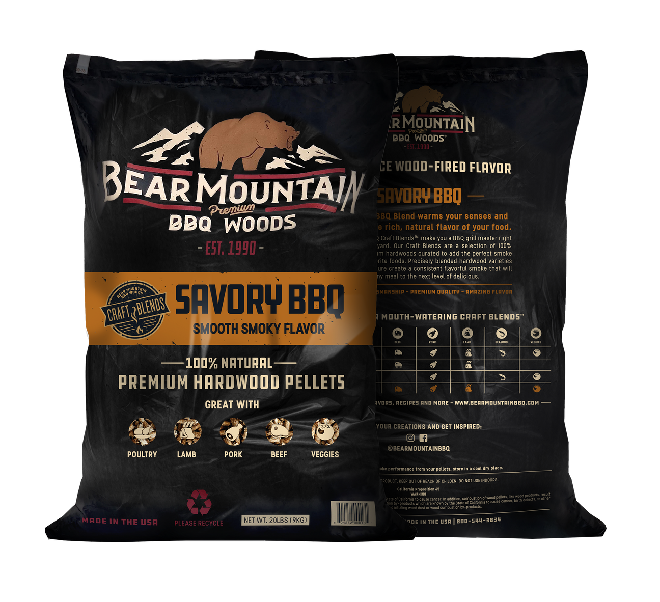 Bear Mountain Natural BBQ Savory Craft Blend BBQ Pellets | Bear Mountain | Grill House