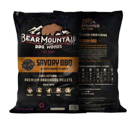 Hardwood Savory BBQ Flavor Pellets 20 Lb – Bear Mountain
