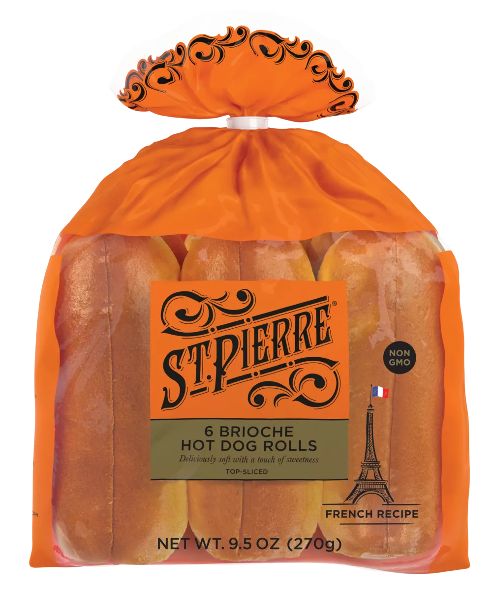 St Pierre Brioche Hot Dog Rolls