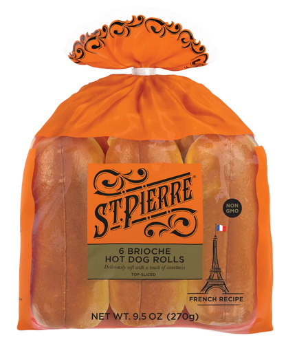 Brioche Hot Dog Rolls 9.5 oz – St Pierre