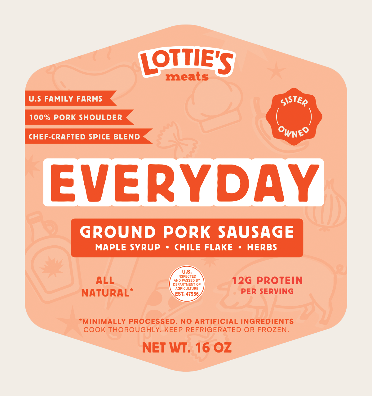 Everyday Breakfast Sausage Ground Pork Blends 16 oz – Lotties Meats