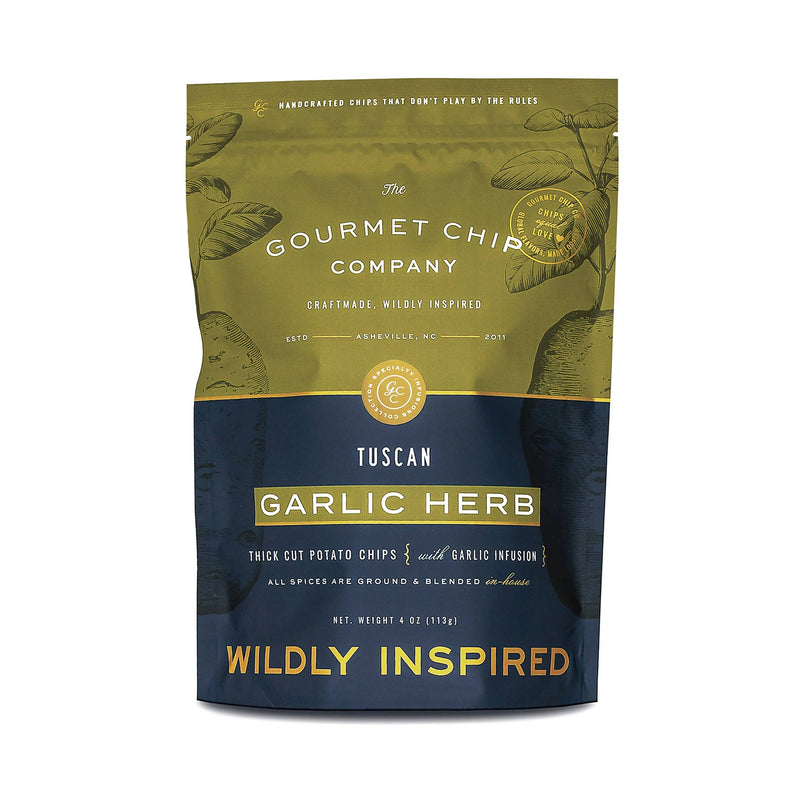 Tuscan Garlic Herb Thick Cut Potato Chips 4 oz - Gourmet Chip Company