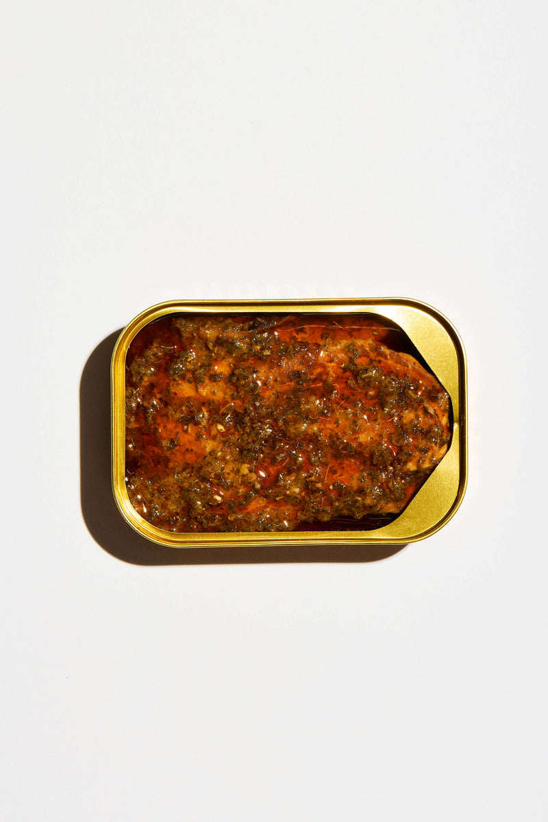 Smoked Rainbow Trout with Red Chimichurri